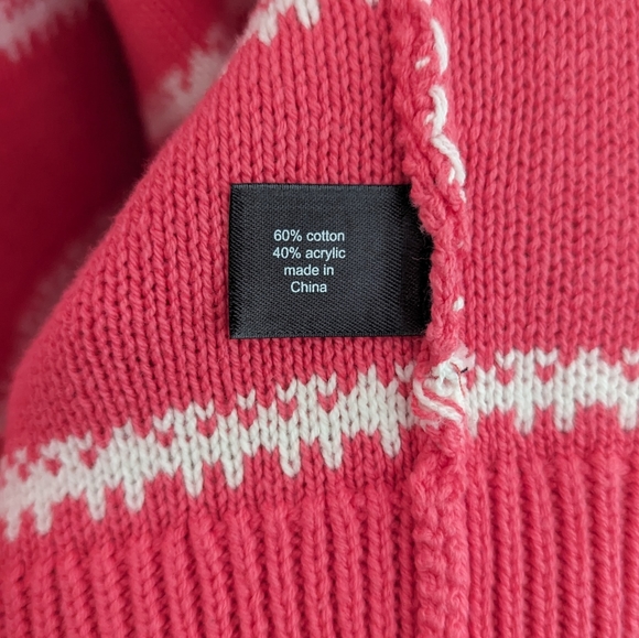 Lane Bryant | Open Front Pink + White Cardigan - Picture 7 of 7